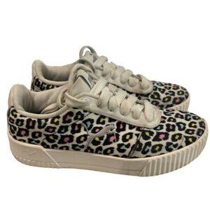 PUMA Girls Carina Summer Cat Leopard Platform Sneakers